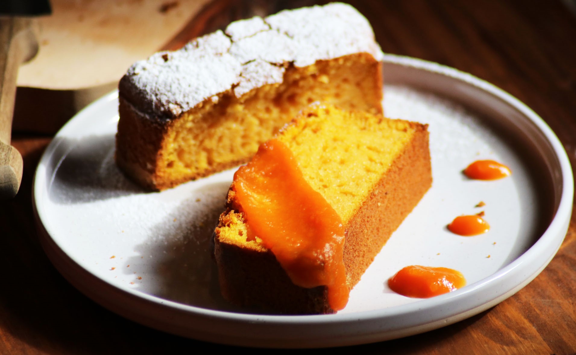 Plumcake di zucca agli agrumi con coulis al Rum