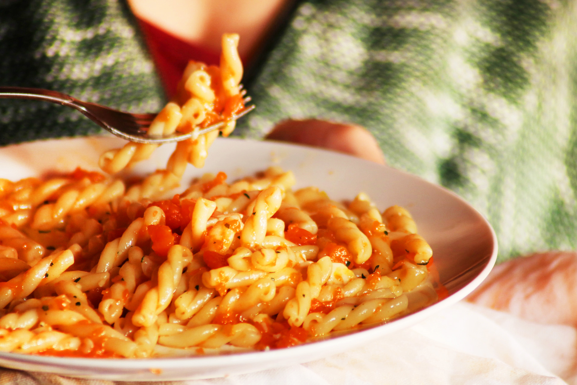 Pasta con zucca e provola dolce